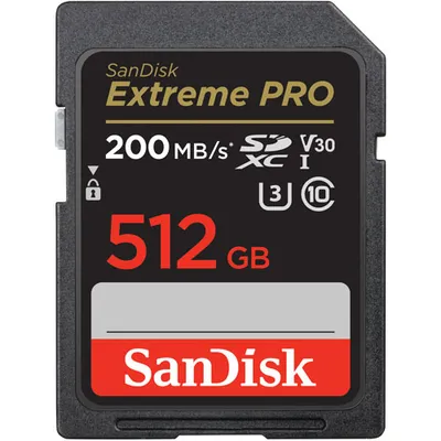 Carte mémoire SDXC Extreme Pro 200 Mo/s Go de SanDisk