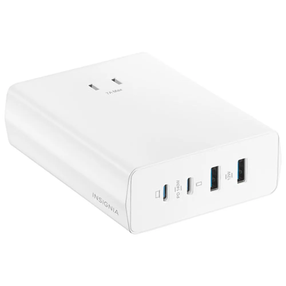 Chargeur mural à 4 ports USB-C/USB-A de 140 W d'Insignia (NS-MCC30W2K-C) - Exclusivité Best Buy