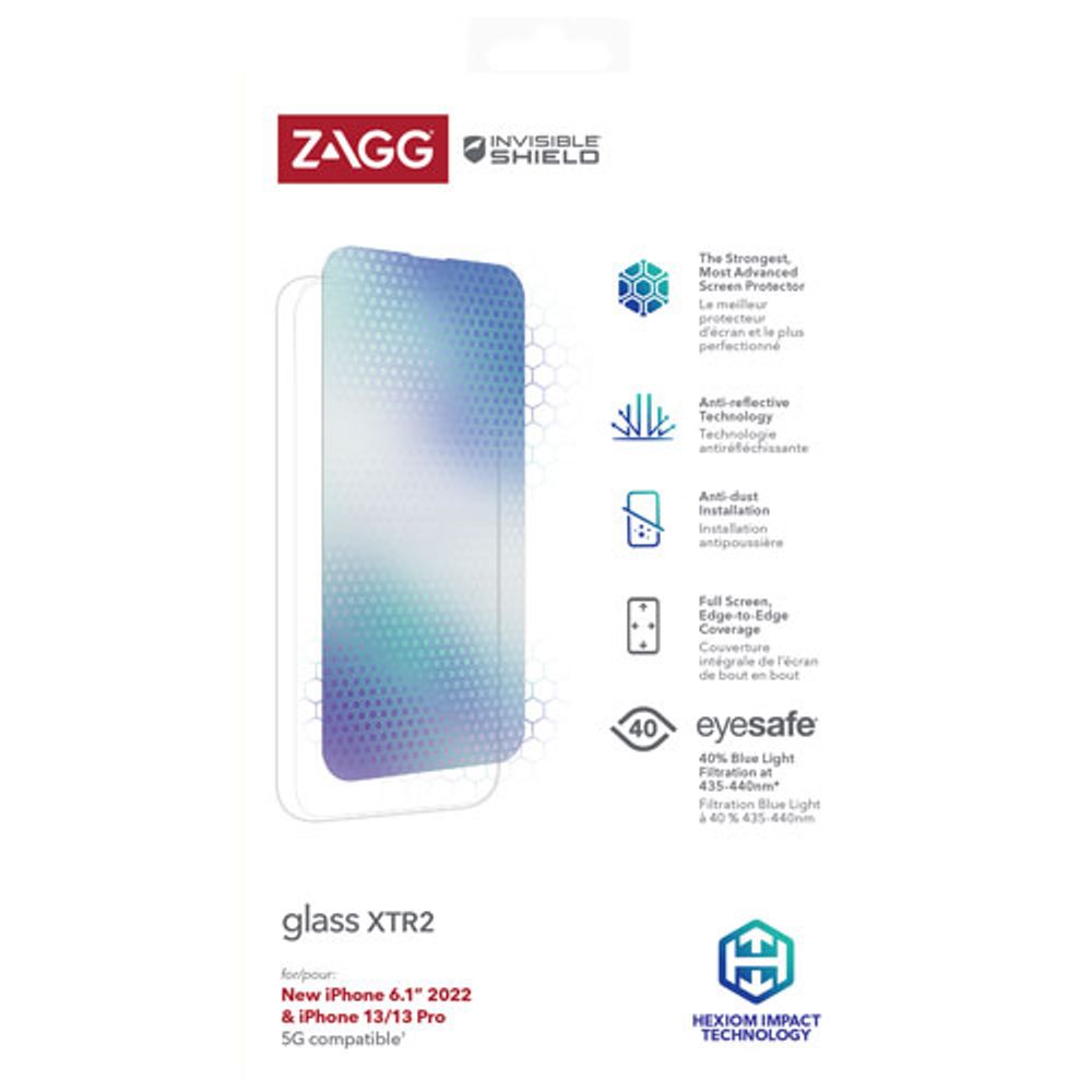 InvisibleShield by Zagg Glass XTR2 Screen Protector for iPhone 14/13 Pro/13