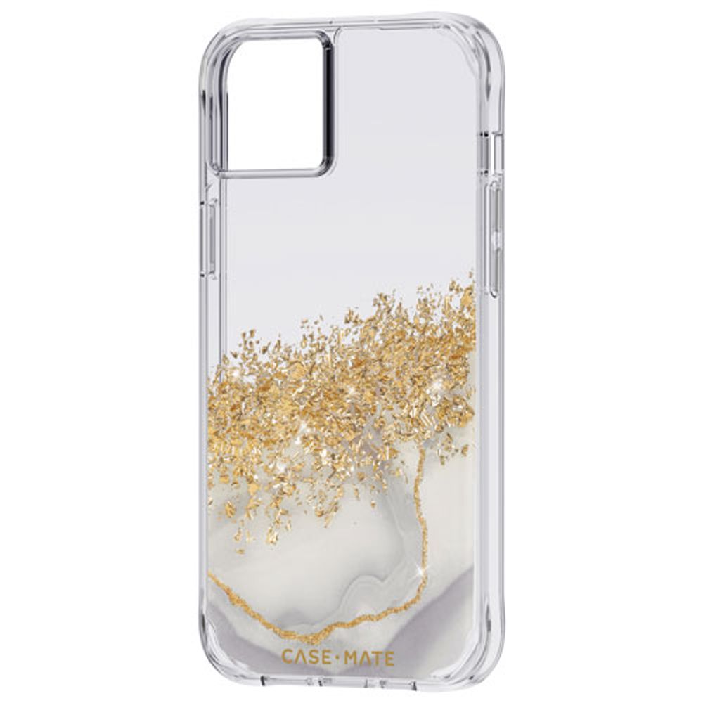 Case-Mate Karat Marble Fitted Hard Shell Case for iPhone 14 Plus - Clear/Gold