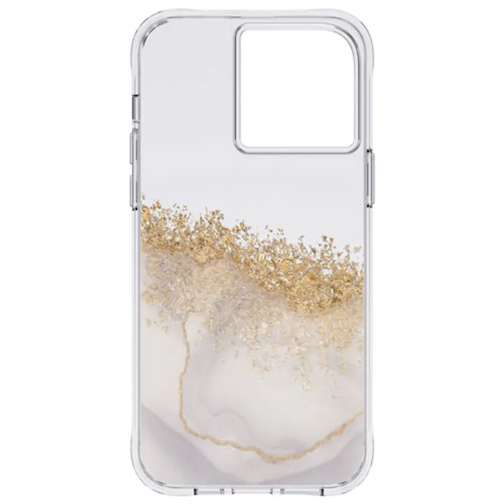 Case-Mate Karat Marble Fitted Hard Shell Case for iPhone 14 Pro Max - Clear/Gold