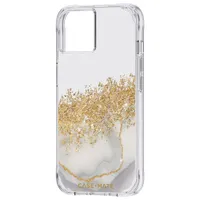 Case-Mate Karat Marble Fitted Hard Shell Case for iPhone 14/13 - Clear/Gold