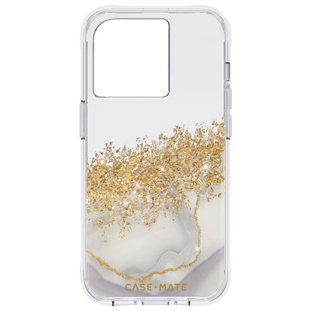 Étui rigide ajusté Karat Marble de Case-Mate pour iPhone 14 Pro - Transparent/Doré