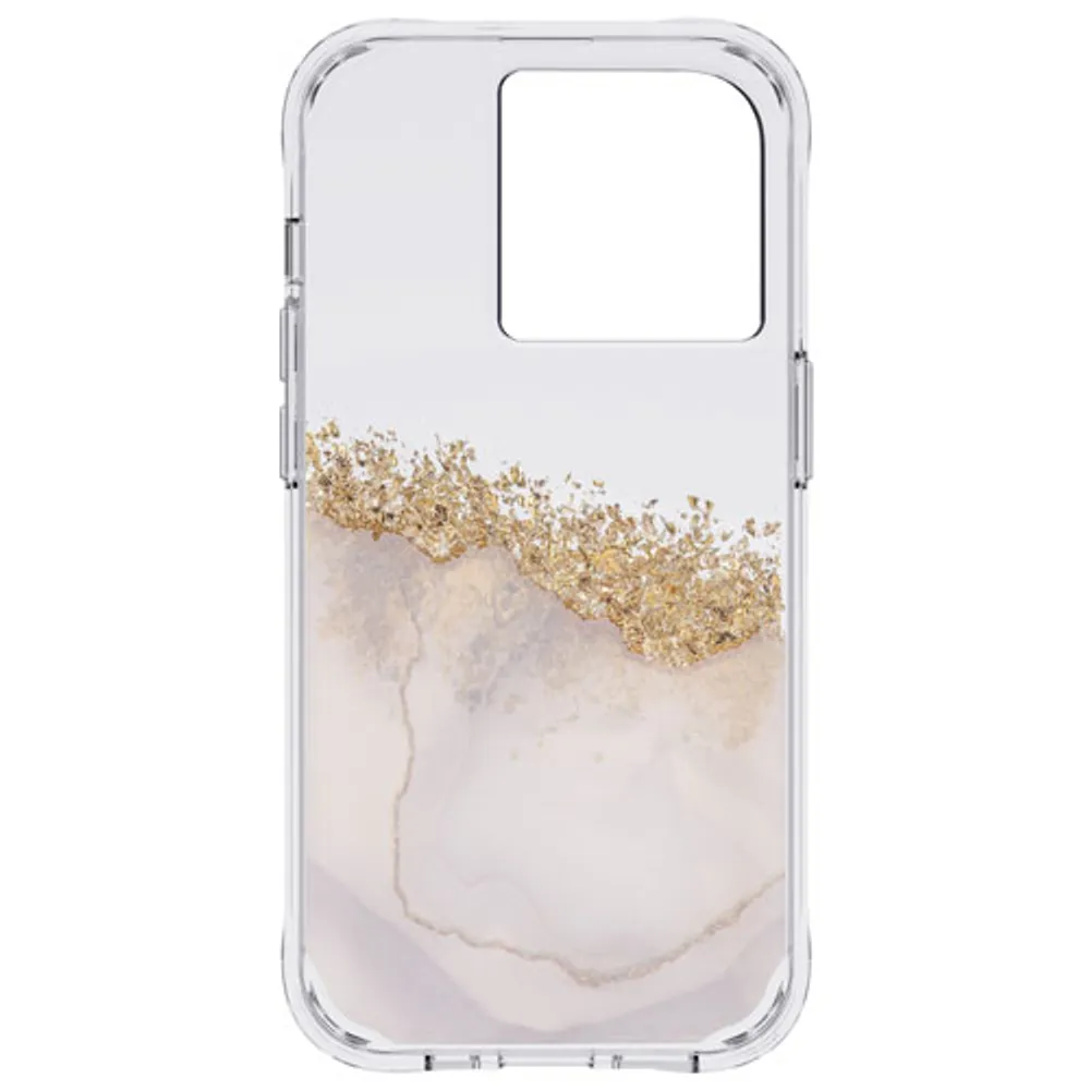 Case-Mate Karat Marble Fitted Hard Shell Case for iPhone 14 Pro - Clear/Gold