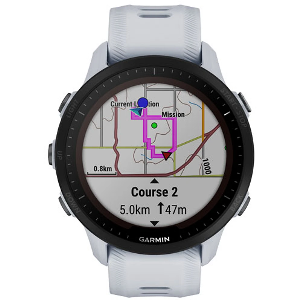 Garmin Forerunner 955 Solar 46.5mm Bluetooth Running Smartwatch - Whitestone