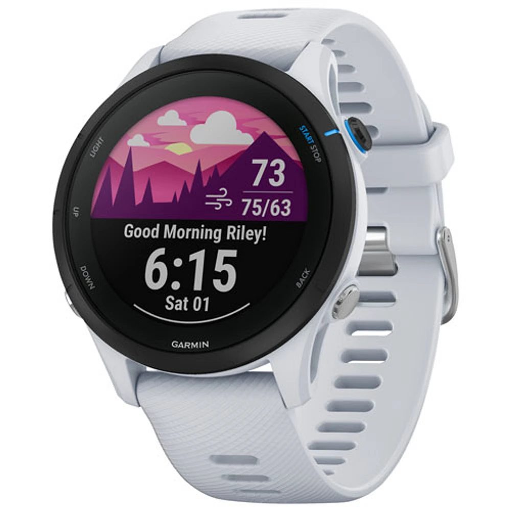 Garmin Forerunner 255 Music 46mm Bluetooth Running Smartwatch - Whitestone