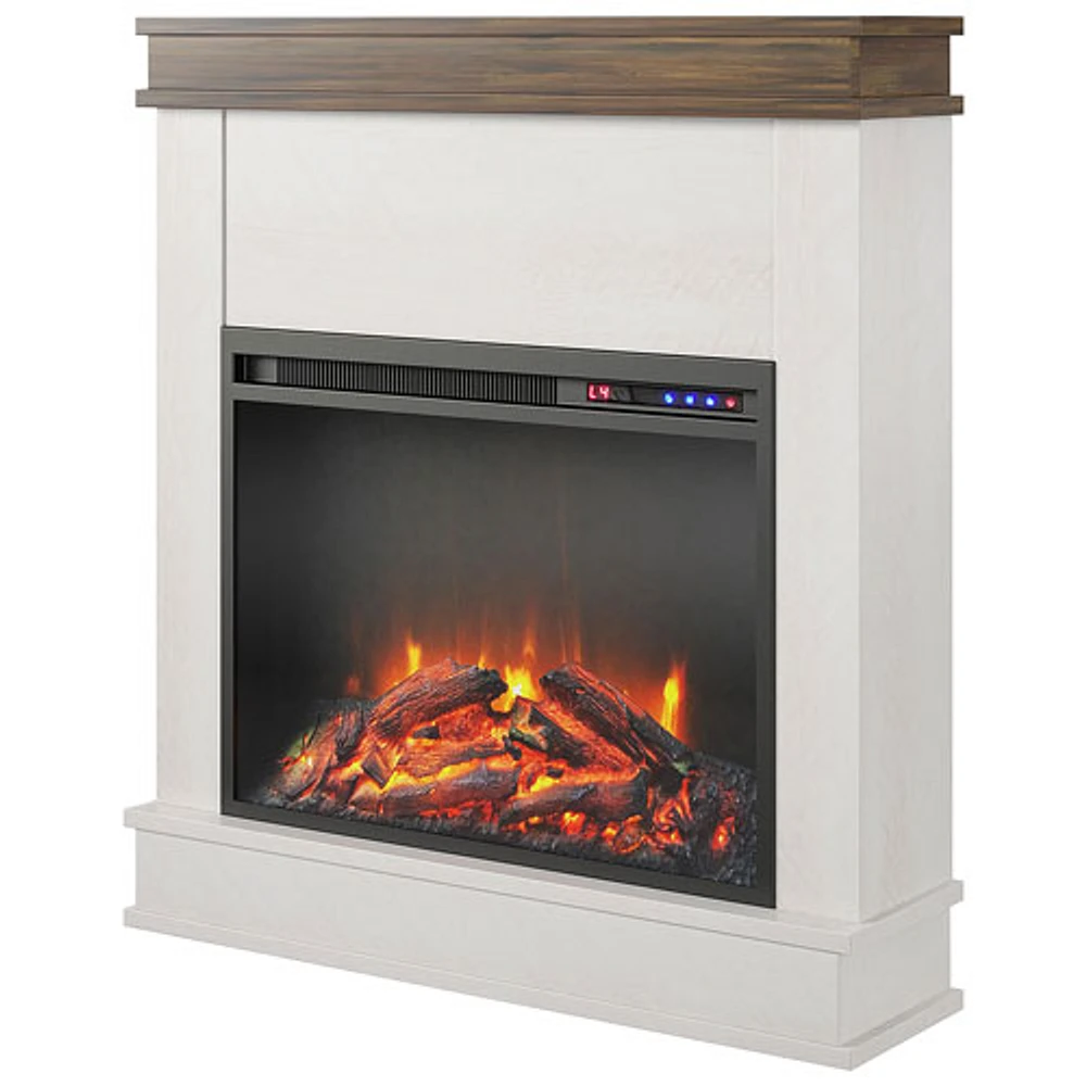 Ameriwood Home Mateo Fireplace with Mantel - 4600 BTU - Ivory Oak