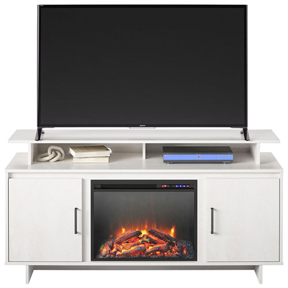 Ameriwood Home Merritt Avenue 74" Fireplace TV Stand - Ivory Oak