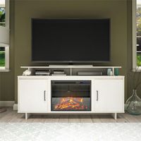 Ameriwood Home Merritt Avenue 74" Fireplace TV Stand - Ivory Oak