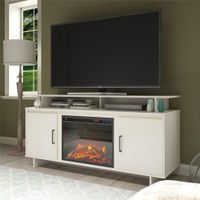 Ameriwood Home Merritt Avenue 74" Fireplace TV Stand - Ivory Oak