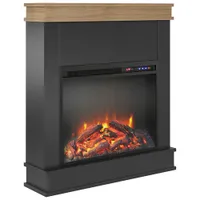 Ameriwood Home Mateo Fireplace with Mantel - 4600 BTU - Black