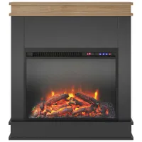 Ameriwood Home Mateo Fireplace with Mantel - 4600 BTU - Black