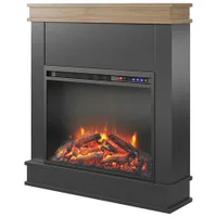 Ameriwood Home Mateo Fireplace with Mantel - 4600 BTU - Black