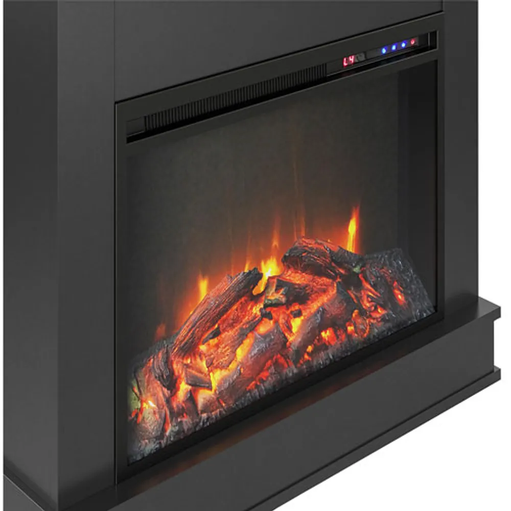 Ameriwood Home Mateo Fireplace with Mantel - 4600 BTU - Black