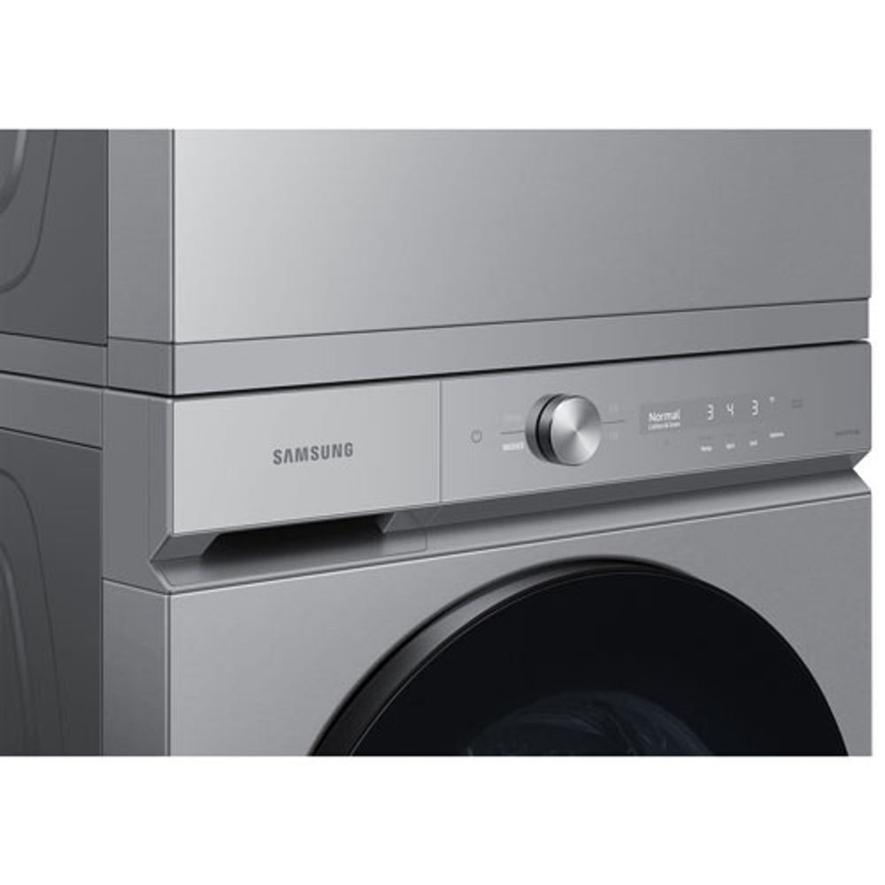 Samsung Bespoke 6.1 Cu. Ft. High Efficiency Front Load Steam Washer (WF53BB8700ATUS) - Silver Steel