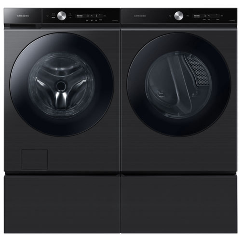 Samsung Bespoke 6.1 Cu. Ft. High Efficiency Front Load Steam Washer (WF53BB8700AVUS) -Black Stainless Steel