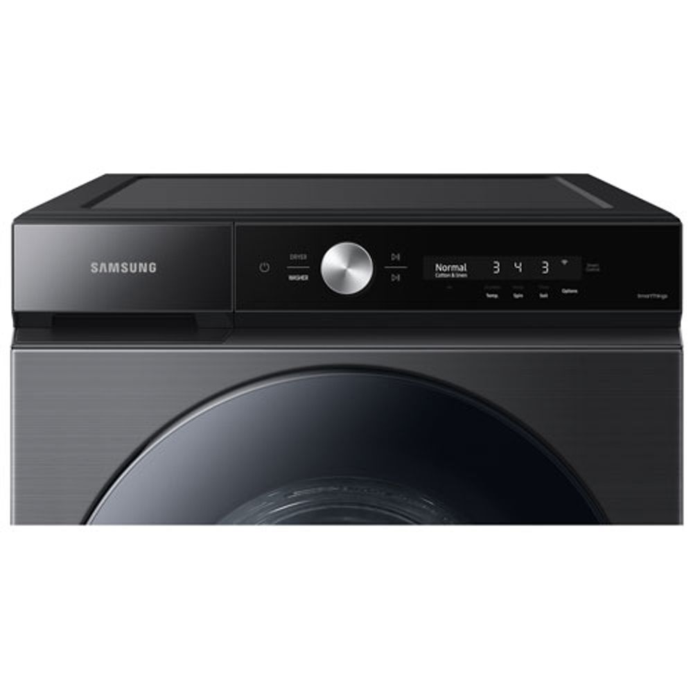 Samsung Bespoke 6.1 Cu. Ft. High Efficiency Front Load Steam Washer (WF53BB8700AVUS) -Black Stainless Steel