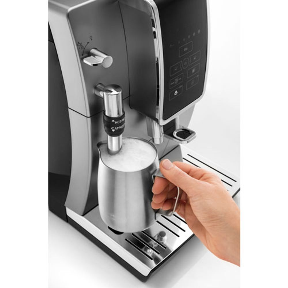 De'Longhi Dinamica Automatic Espresso Machine with Frother & Coffee Grinder - Silver/Black