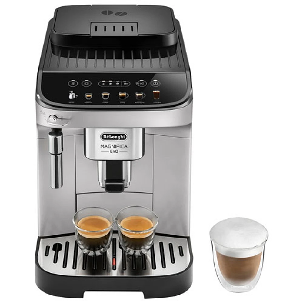 De'Longhi Magnifica Evo Automatic Espresso Machine with Frother & Coffee Grinder - Silver/Black