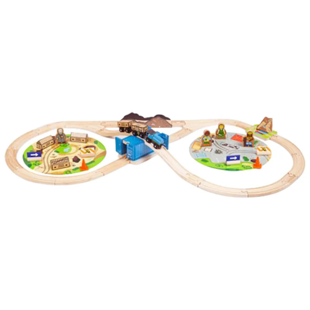 Bigjigs Toys Construction Wooden Train Set