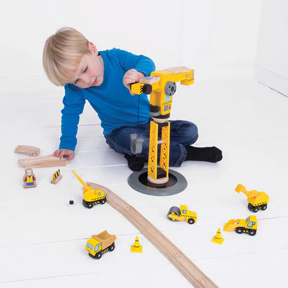 Bigjigs Toys Big Crane Construction Set