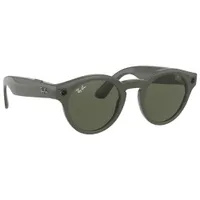 Ray-Ban Stories Round Smart Glasses with Photo, Video & Audio - Shiny Olive