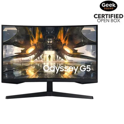 Open Box - Samsung Odyssey G5 27" QHD 165Hz 1ms GTG Curved VA LCD FreeSync Gaming Monitor (LS27AG550ENXZA)