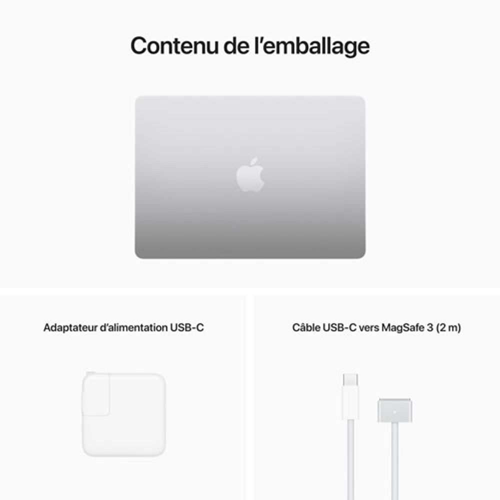 Apple MacBook Air 13.6" w/ Touch ID (2022) - Silver (Apple M2 Chip / 512GB SSD / 8GB RAM) - French