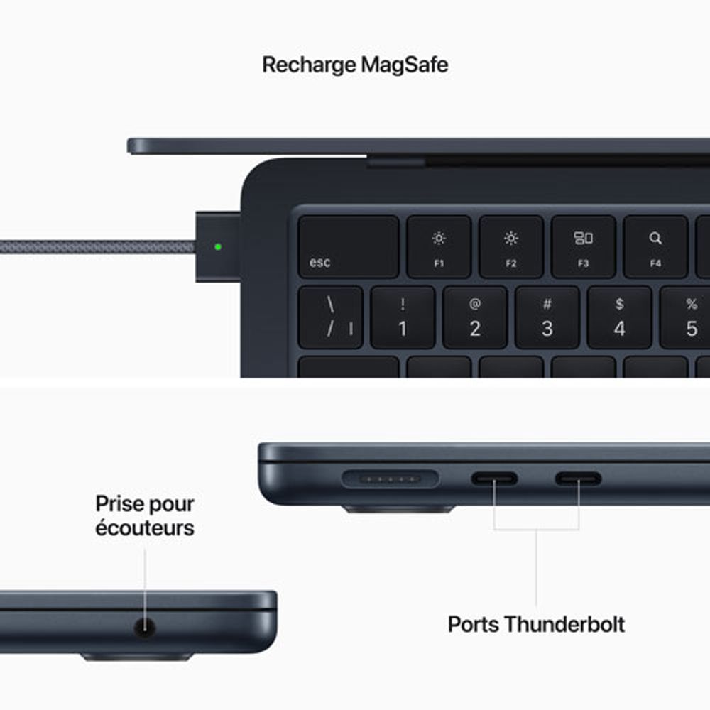Apple MacBook Air 13.6" w/ Touch ID (2022) - Midnight (Apple M2 Chip / 256GB SSD / 8GB RAM