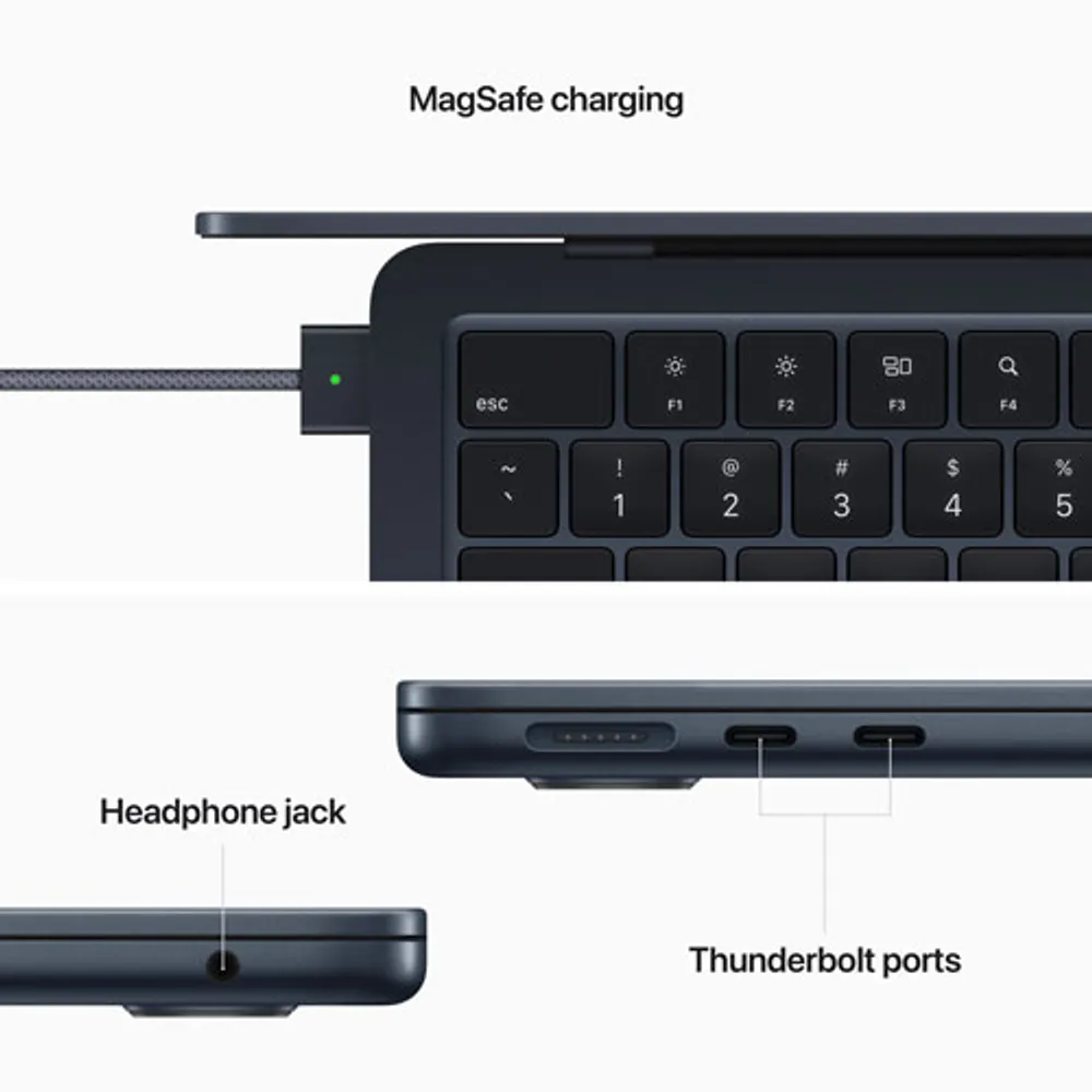 Apple MacBook Air 13.6" w/ Touch ID (2022) - Midnight (Apple M2 Chip / 256GB SSD / 8GB RAM) - English