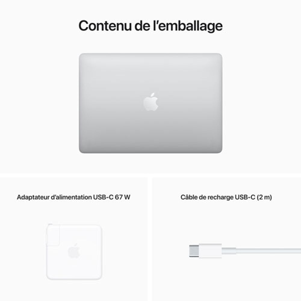 Apple MacBook Pro 13.3" w/ Touch Bar (2022) - Silver (Apple M2 Chip / 256GB SSD / 8GB RAM) - French