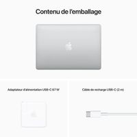 Apple MacBook Pro 13.3" w/ Touch Bar (2022) - Silver (Apple M2 Chip / 512GB SSD / 8GB RAM) - French