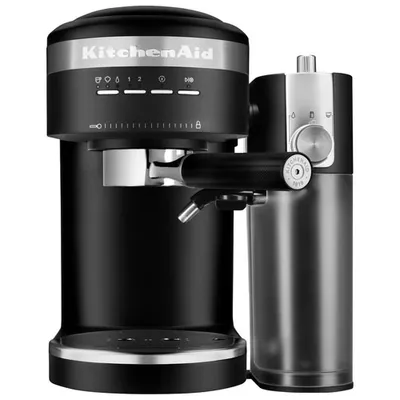 KitchenAid Semi-Automatic Espresso Machine with Automatic Milk Frother Attachment - Black Matte