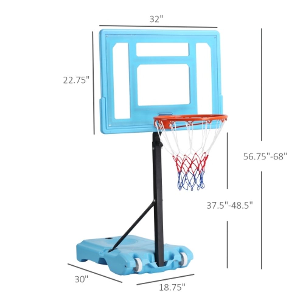 Soozier Poolside Basketball Hoop Stand, 36.5-48.5 Height