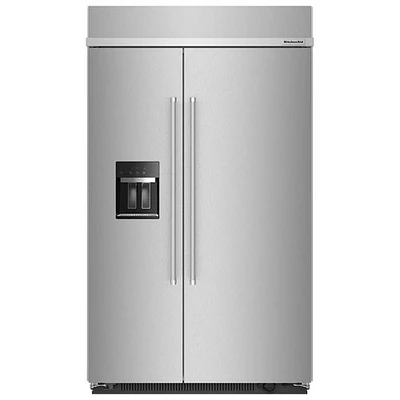Réfrigérateur à congélateur juxtaposé 30 pi³ 48 po avec distributeur d'eau et de glaçons de KitchenAid (KBSD708MSS) - Inox