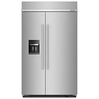 Réfrigérateur à congélateur juxtaposé 30 pi³ 48 po avec distributeur d'eau et de glaçons de KitchenAid (KBSD708MSS) - Inox