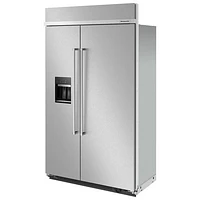 Réfrigérateur à congélateur juxtaposé 30 pi³ 48 po avec distributeur d'eau et de glaçons de KitchenAid (KBSD708MSS) - Inox
