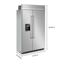 Réfrigérateur à congélateur juxtaposé 30 pi³ 48 po avec distributeur d'eau et de glaçons de KitchenAid (KBSD708MSS) - Inox