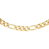 22" 18K Yellow Gold Plated Over Bronze Modern Figaro Necklace