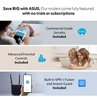 ASUS ZenWifi Pro ET12 AXE11000 Whole Home Mesh Wi-Fi 6E System (90IG05Z0-MX1A20) - 2 Pack