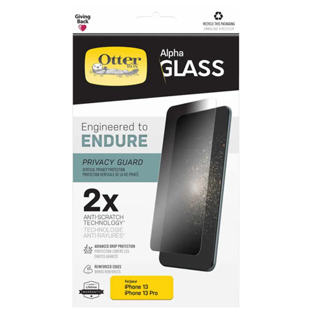 OtterBox Alpha Glass Privacy Screen Protector for iPhone 13/13 Pro