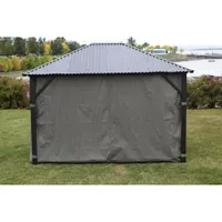 Corriveau Safezone Seasonal Curtain for 12’ x 16’ Gazebo - Grey