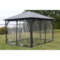 Corriveau Safezone Mica Curtain for 10’ x 12’ Gazebo - Transparent/Black