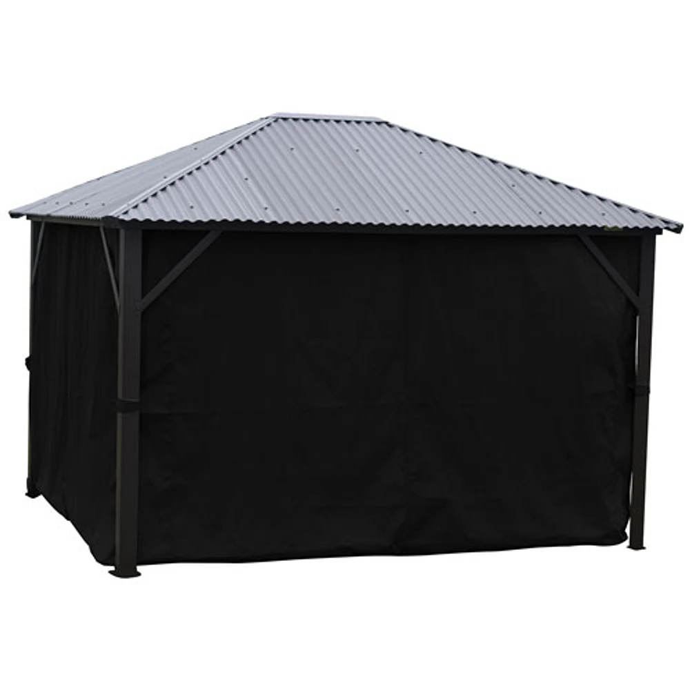 Corriveau Seasonal Curtain for 10’ x 14’ Gazebo - Black