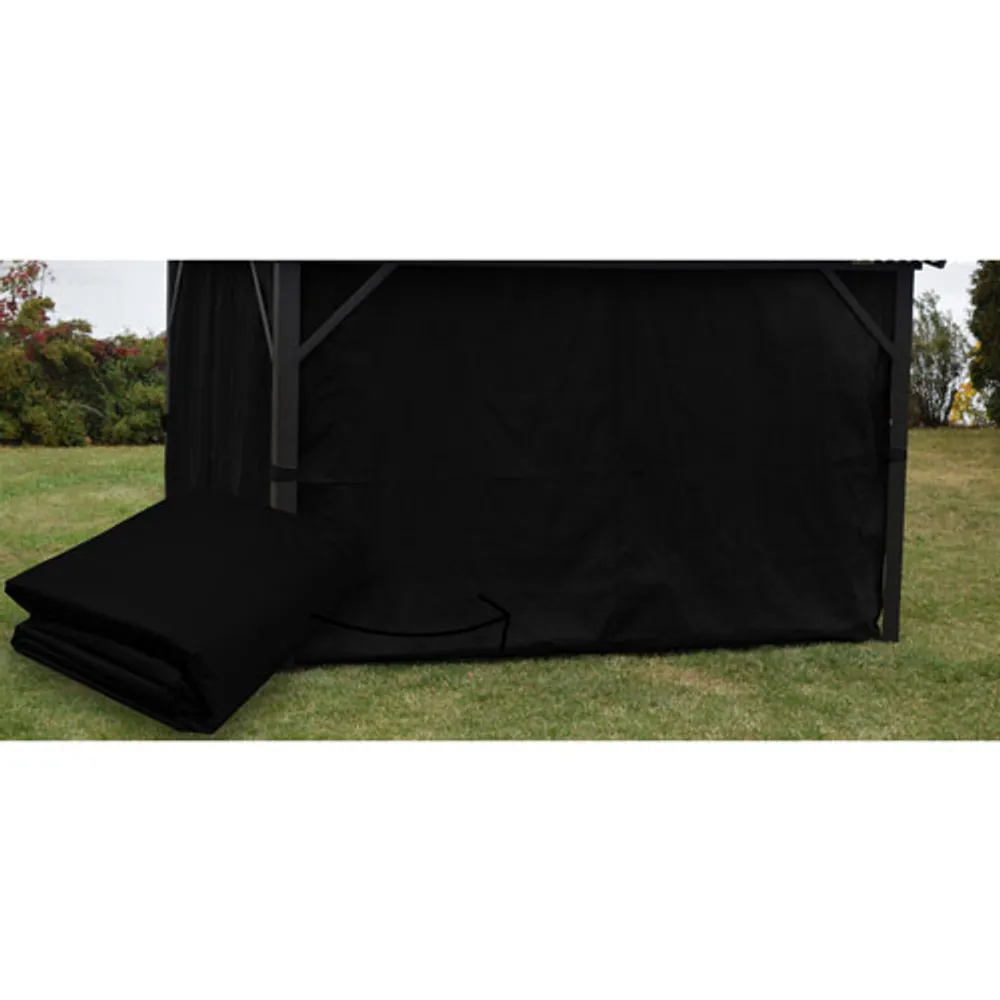 Corriveau Seasonal Curtain for 10’ x 14’ Gazebo - Black