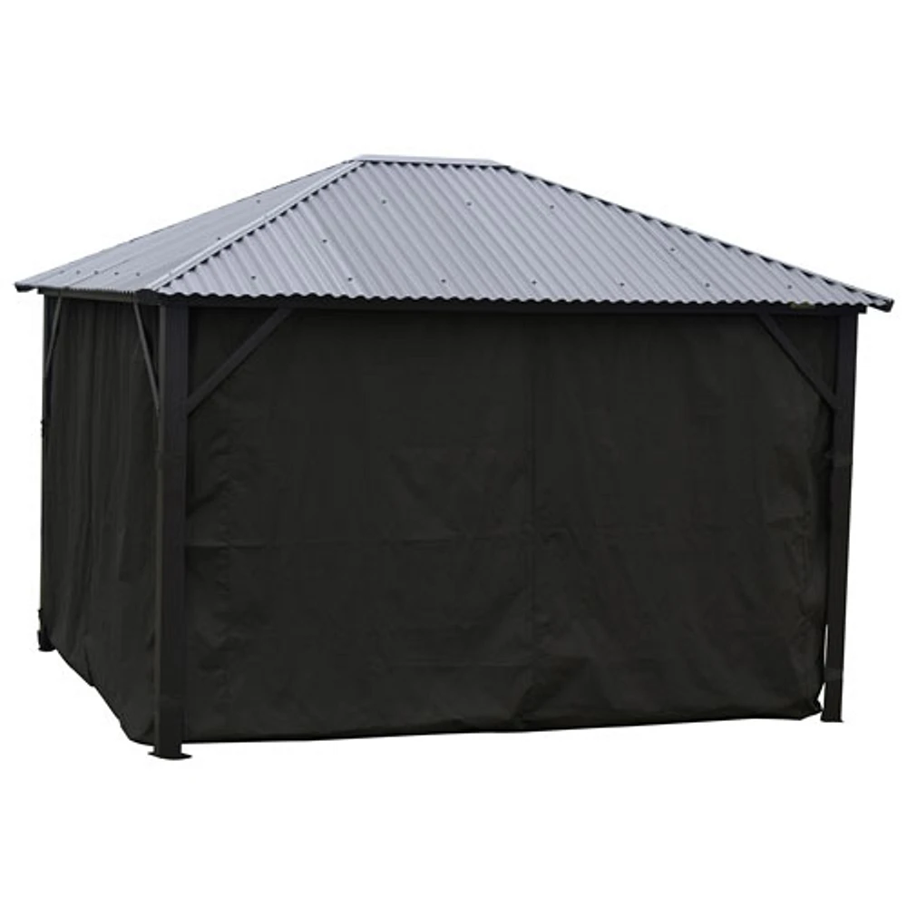 Corriveau Safezone Seasonal Curtain for 10’ x 12’ Gazebo - Black