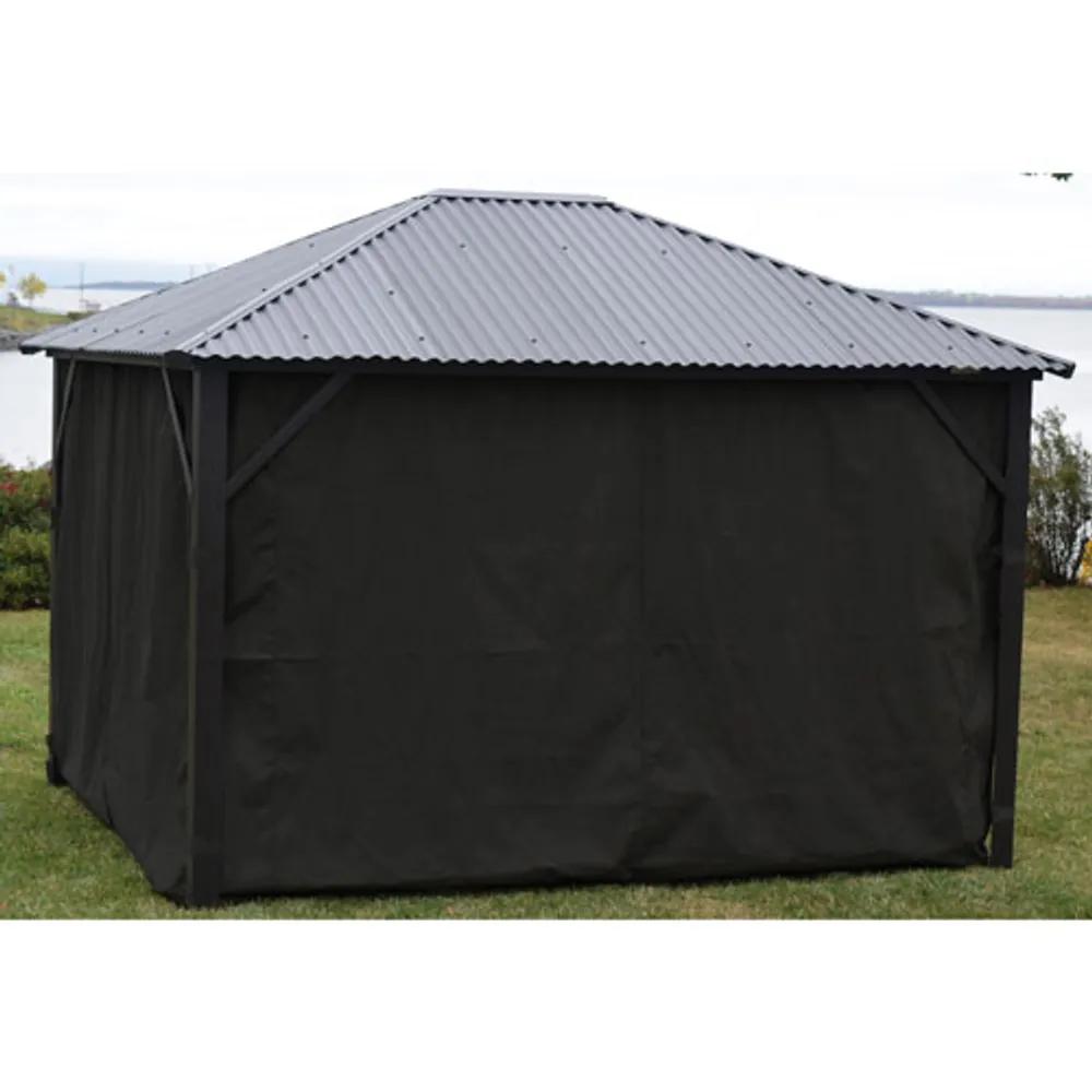 Corriveau Safezone Seasonal Curtain for 10’ x 12’ Gazebo - Black
