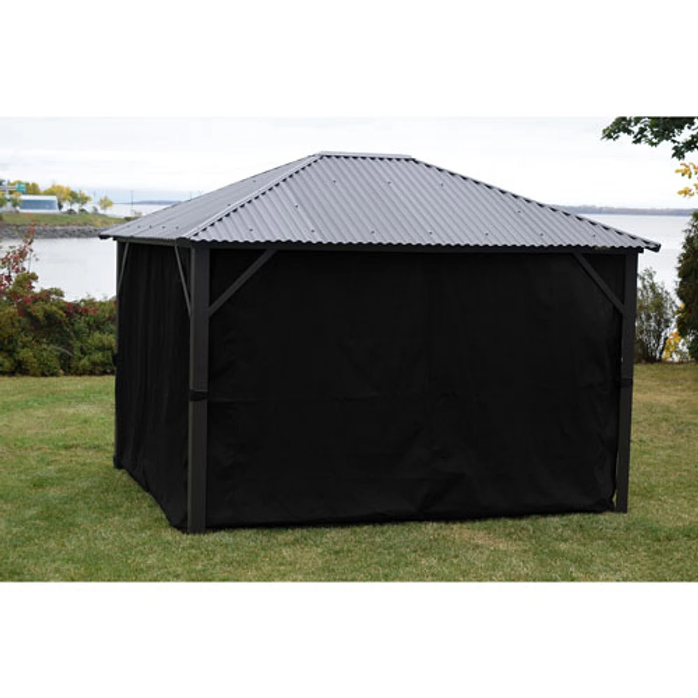 Rideau saisonnier pour abri de jardin de 10 x 12 pi de Corriveau - Noir