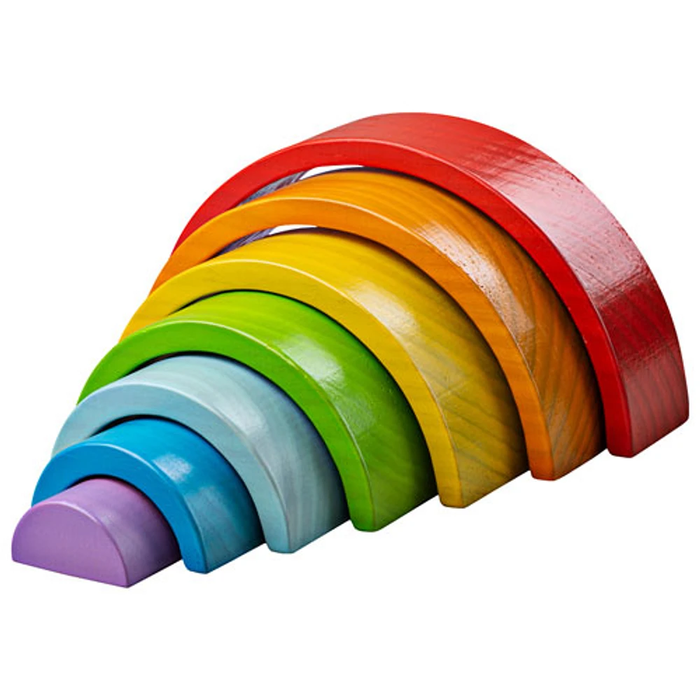 Bigjigs Toys Wooden Rainbow Stacking Toy - Small - Rainbow