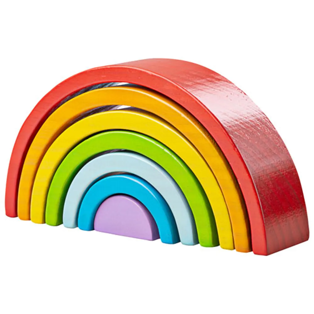 Bigjigs Toys Wooden Rainbow Stacking Toy - Small - Rainbow